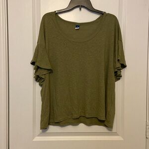 OLD NAVY Army green flutter sleeve top